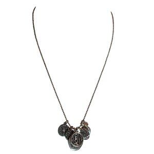 Silver-Tone Charm Necklace Ball Chain charms lucky brand Adjustable love